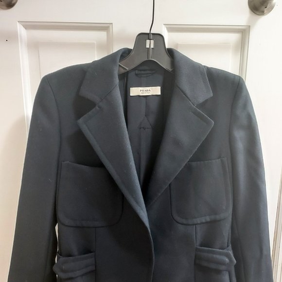 Prada Wool Dark Navy Fitted Blazer - Picture 2 of 9